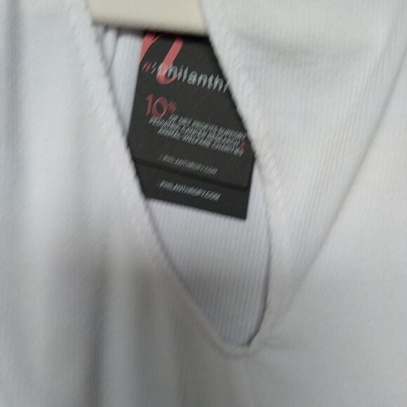 m:philanthropy Marlin Cut Out Tank Womens S White Modal Stretch Ruched Sides - Picture 6 of 8